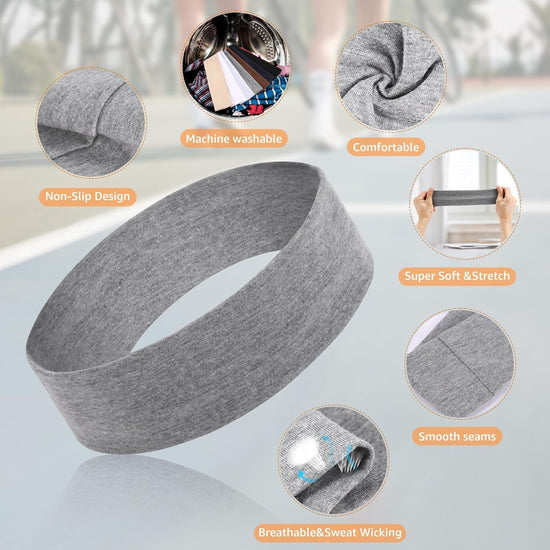 "Premium Non-Slip Sports Headband – Soft, Stretchy, Sweat-Wicking & Machine Washable for Men & Women"